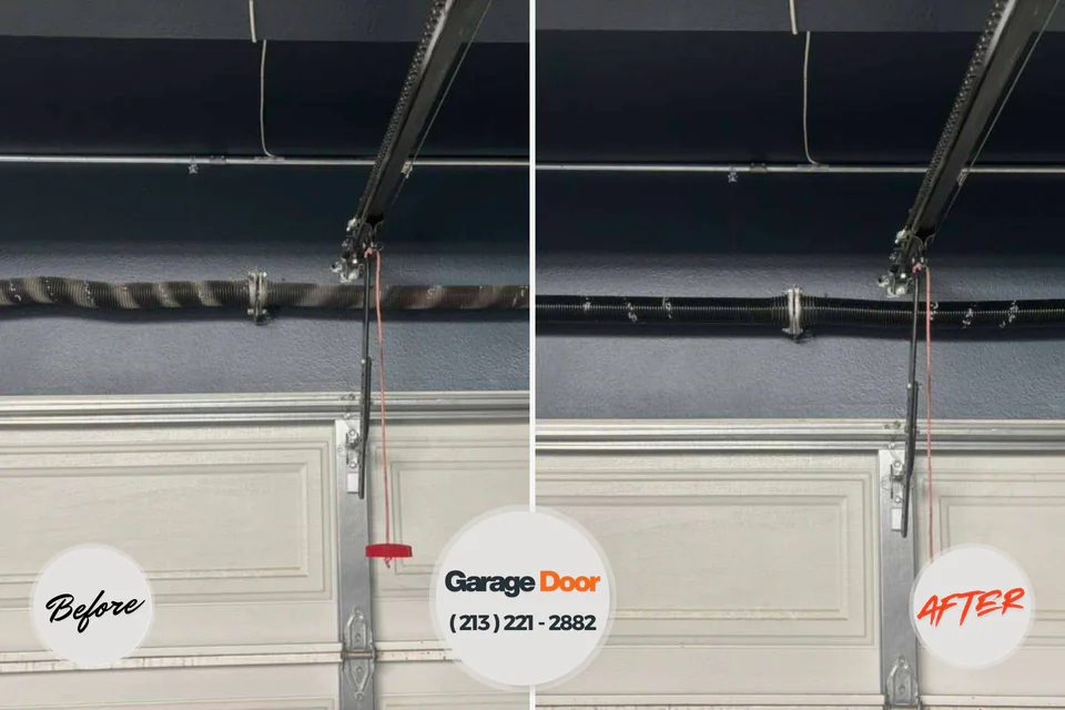 Before and after: garage door repair Thorntown, IN